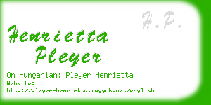 henrietta pleyer business card